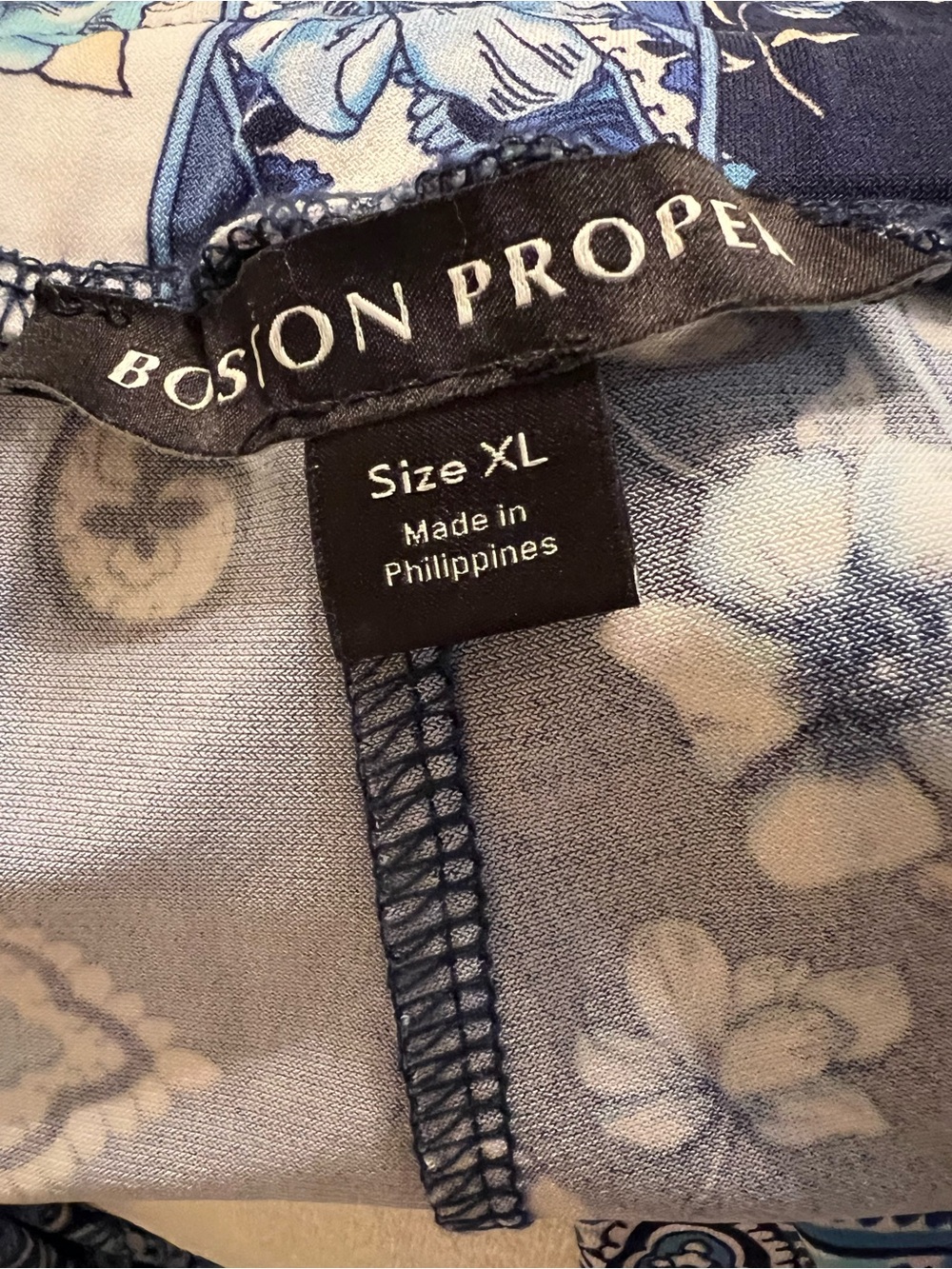 Boston Proper Blue Paisley Patchwork Wide-Leg Pants Size XL - Picture 4 of 8